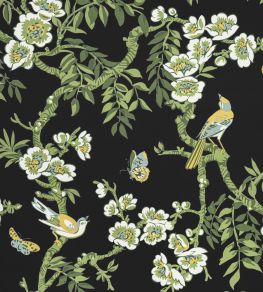 Yukio Fabric by Thibaut Black Yukio Fabric by Thibaut Black