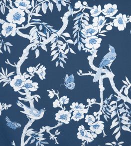 Yukio Fabric by Thibaut Navy and White Yukio Fabric by Thibaut Navy and White