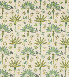 Zanzibar Fabric by Jane Churchill Green Zanzibar Fabric by Jane Churchill Green
