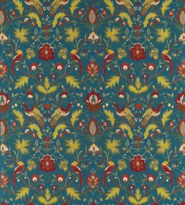 Oiseaux De Paradis Fabric by Zoffany Prussian Blue Oiseaux De Paradis Fabric by Zoffany Prussian Blue