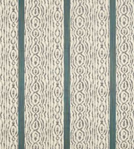Lennox Stripe Fabric by Zoffany Silver / Poison