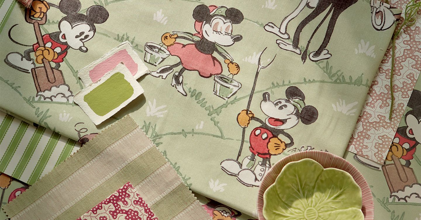 Mickey at the Farm fabric by Sanderson
