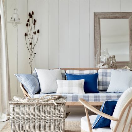 Coast fabric on sofa and cushions