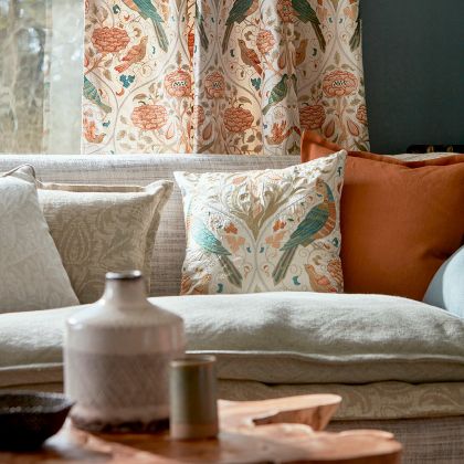 Melsetter Fabric & Weaves fabric used on sofa, cushions and curtains