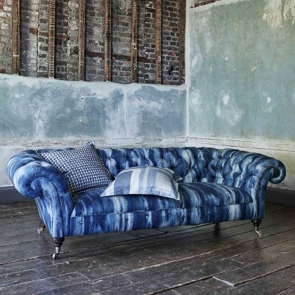 Great Stripes fabric on sofa and cushions