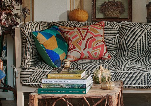 Liberty print fabric on sofa