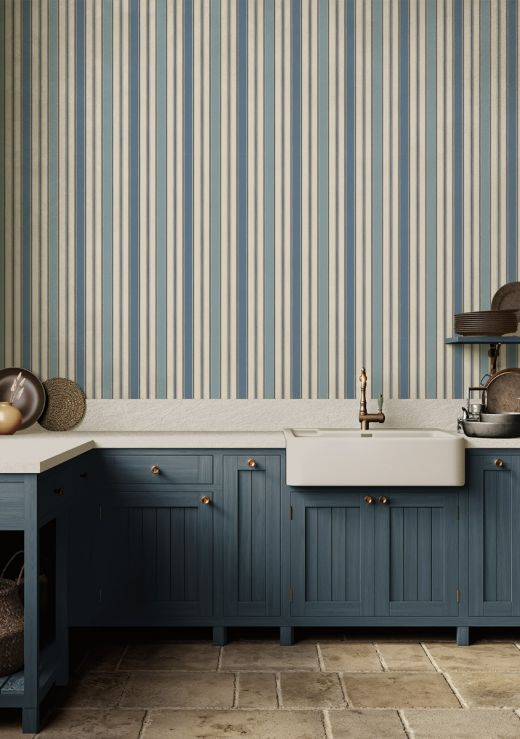 Melbourne Stripe in blue by GP & J Baker