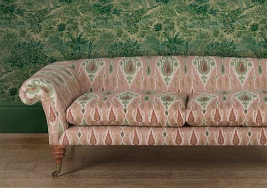 Sofa upholstered in Ikat Bokhara by GP & J Baker