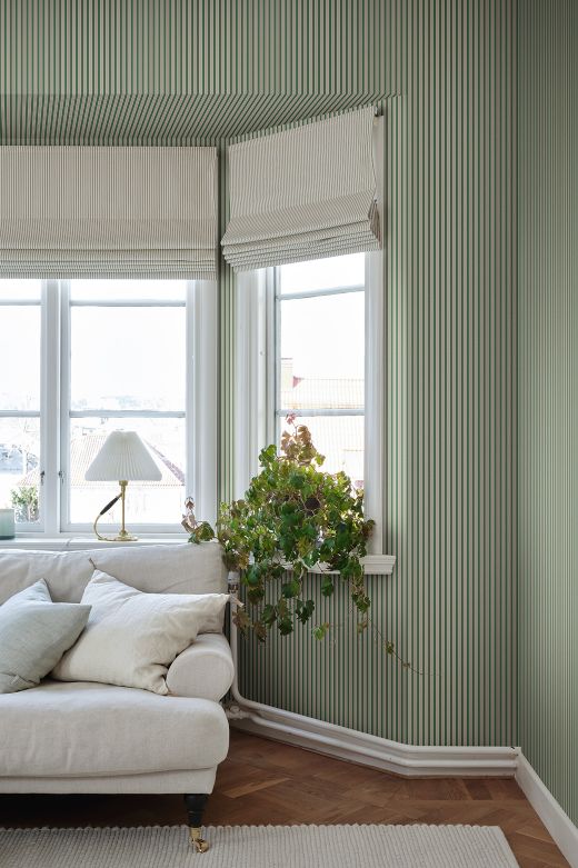 Blue striped wallpaper by Sandberg