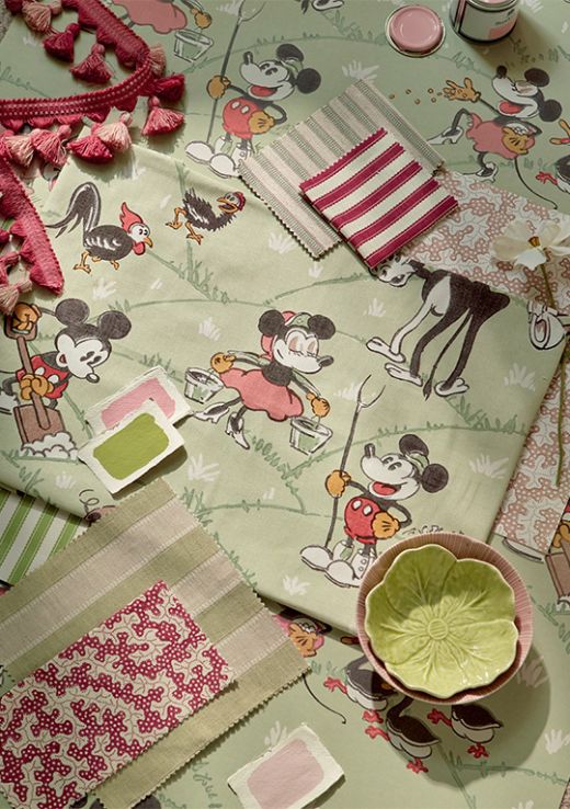 Mickey at the Farm fabric by Sanderson