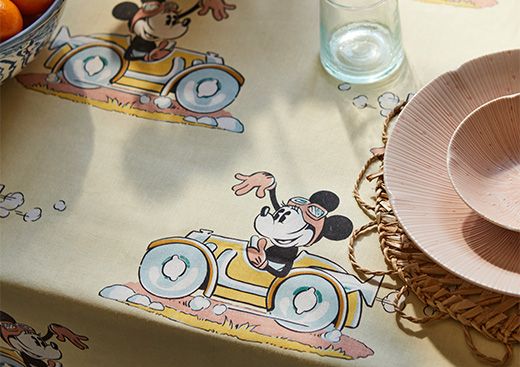 Minnie on the Move fabric by Sanderson