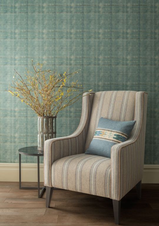 Subtle check wallpaper by Mulberry Home